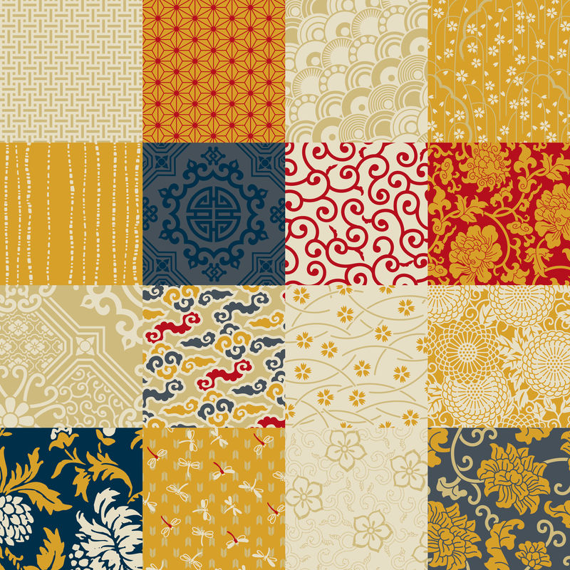 复古装饰元素-手绘背景---印度-奥斯曼图案-非常适合在织物或纸张上打印