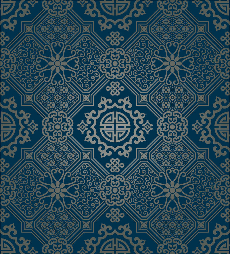 靛蓝无缝：蓝色正方形