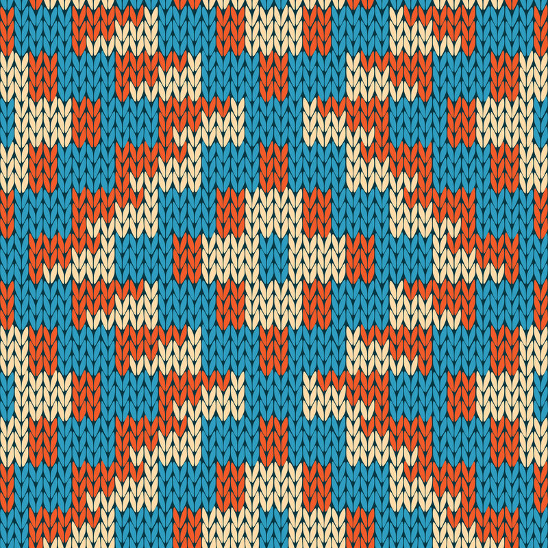 针织华丽无缝几何彩色图案