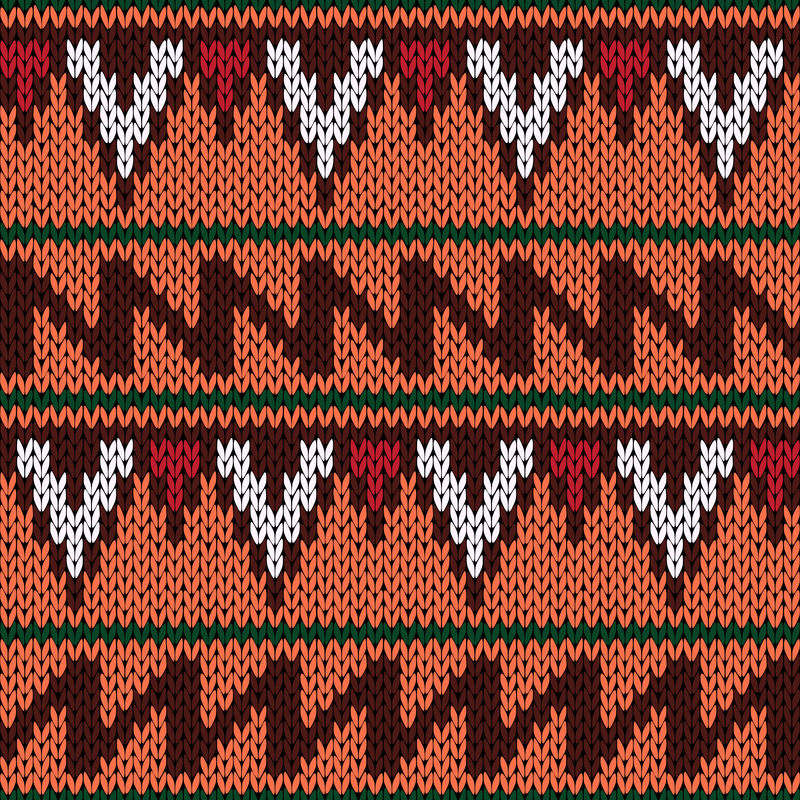 用几何色无花果编织华丽的无缝图案