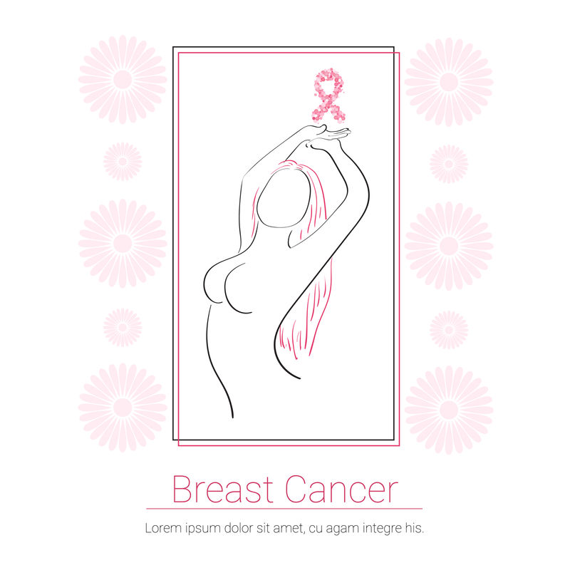 粉红丝带乳腺癌意识女性身体