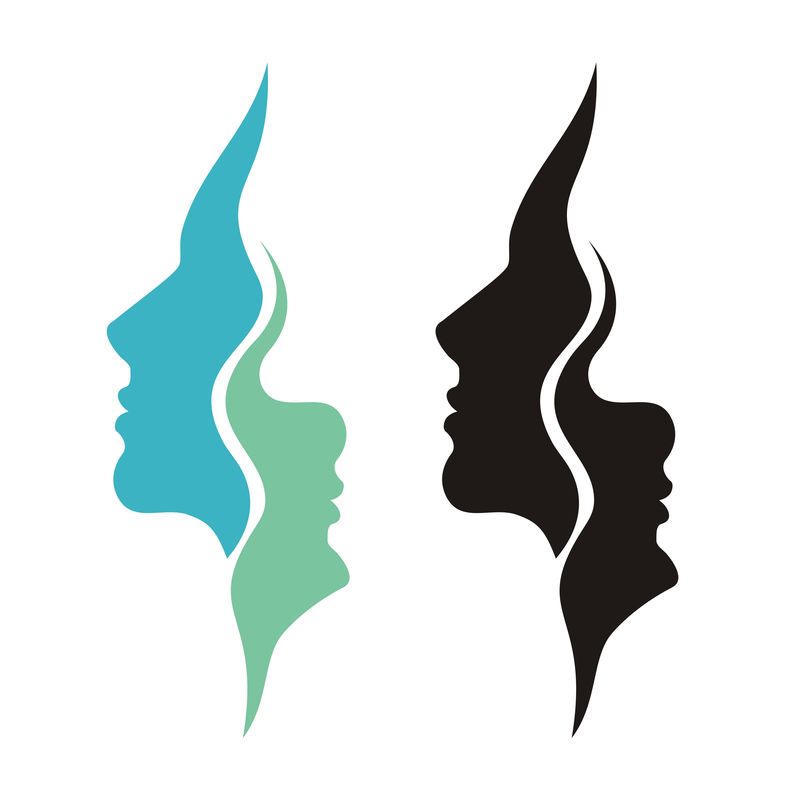 侧面的女孩的脸-矢量徽标