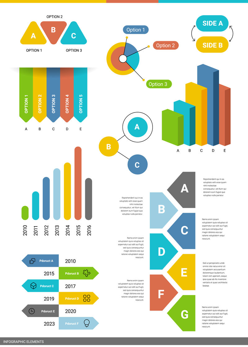 信息图形设计模板可用于工作流布局、图表、数字选项、web设计