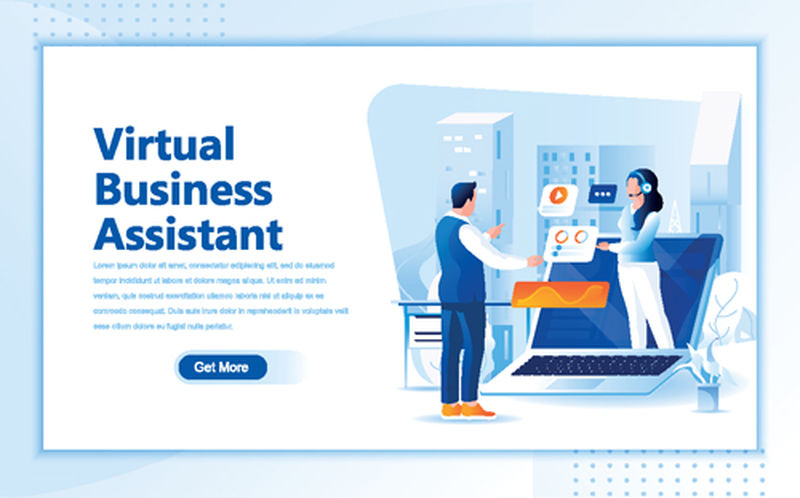 带有信息图形的等距数字监视器-女的站在大屏幕前-商业援助的概念-互动信息亭、广告展示、终端架