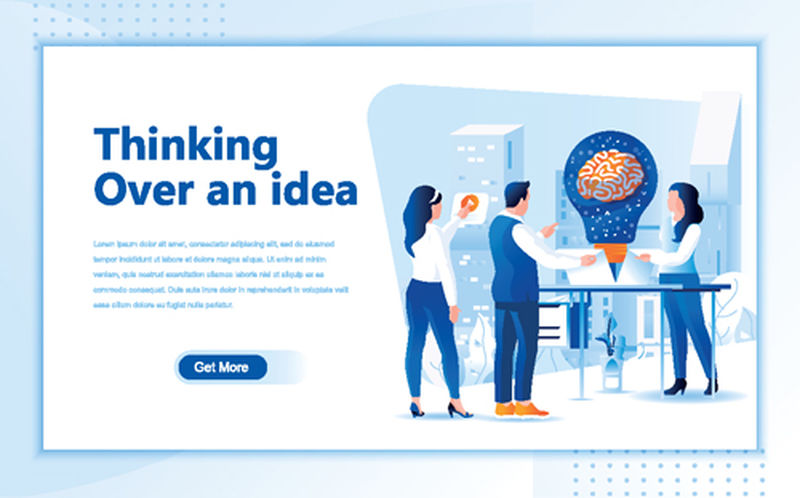 工作思路的网页设计模板-现代网站矢量插图概念