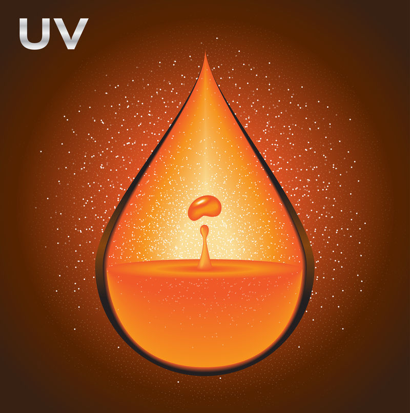uv drop logo和图标向量-橙色紫外线香水