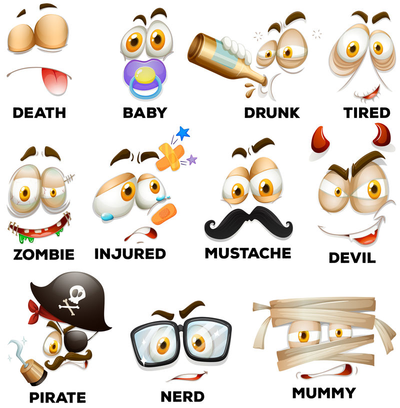 有文字的面部表情