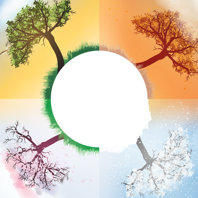 四季春夏秋冬抽象树横幅矢量图素材 高清图片 摄影照片 寻图免费打包下载