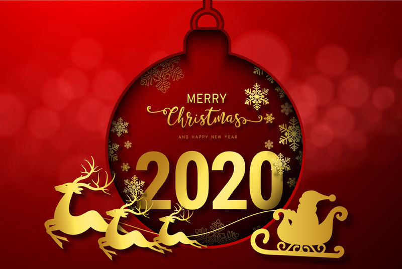 2020新年快乐-圣诞贺卡快乐