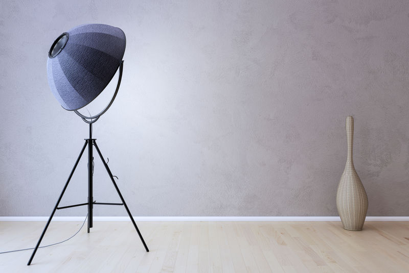 室内装饰灯，空墙离子背景。