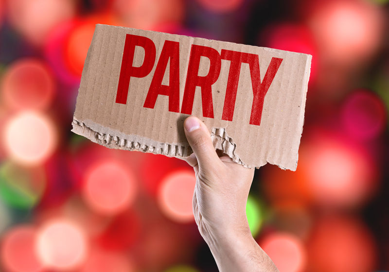 与散焦灯彩色背景党政