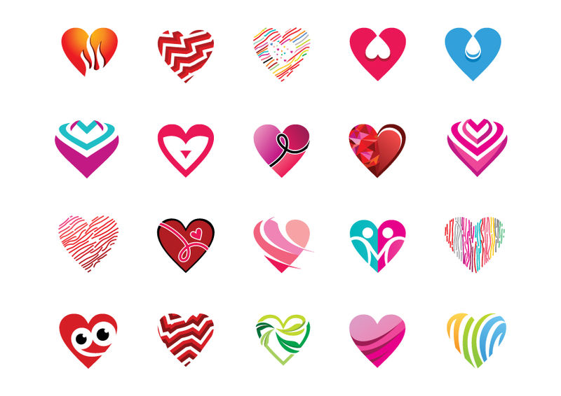 红心定格-情人节的象征-爱情和婚礼主题图标-白色背景下的可爱心脏-矢量图解