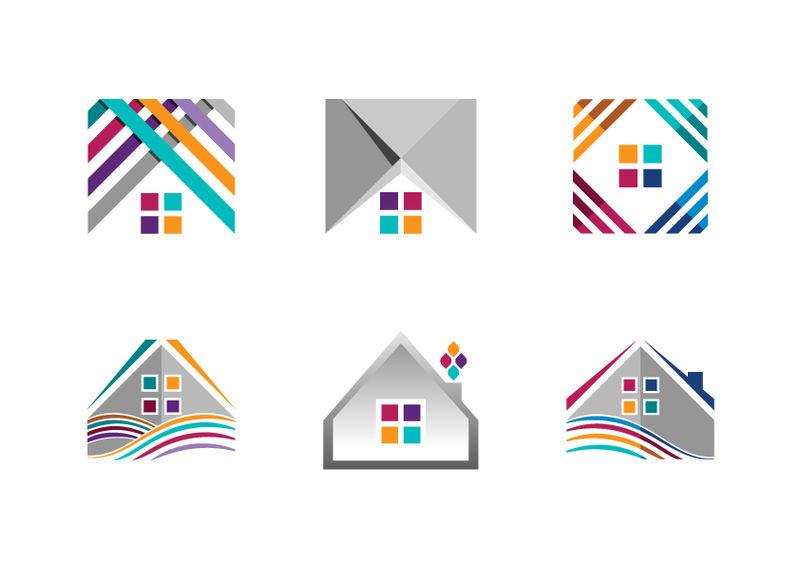 家居装饰建筑房屋建筑及技术标志概念