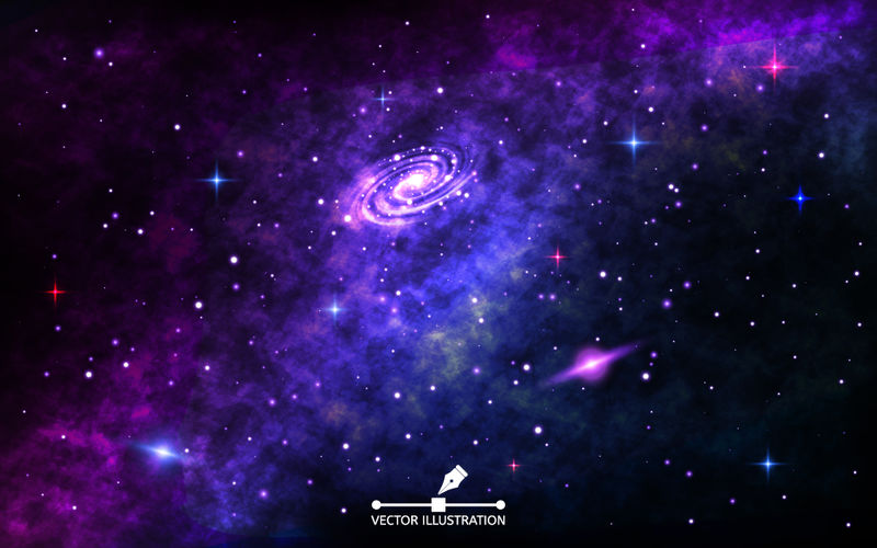 空间背景 有星云的宇宙背景 外太空有明亮的旋涡星系 星尘和闪亮的恒星 银河系的真实宇宙 小册子和海报的矢量插图素材 高清图片 摄影照片 寻图免费打包下载