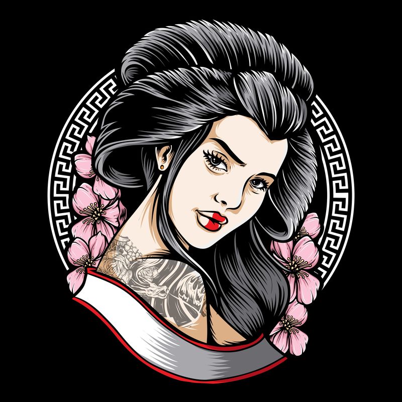 樱花纹身艺妓