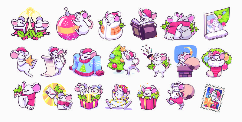 矢量圣诞元素贴纸