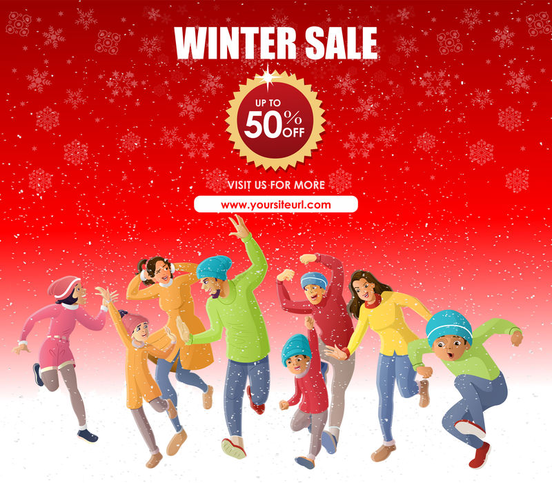 一家人欢度圣诞节-享受冬季