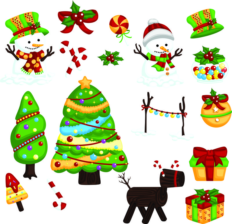 新年的滑稽人物正在准备节日礼物