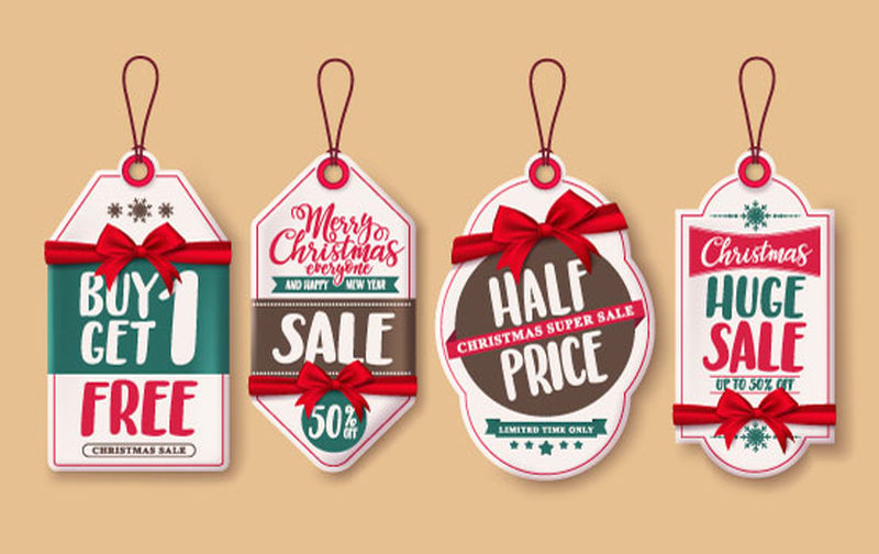 矢量圣诞销售标签