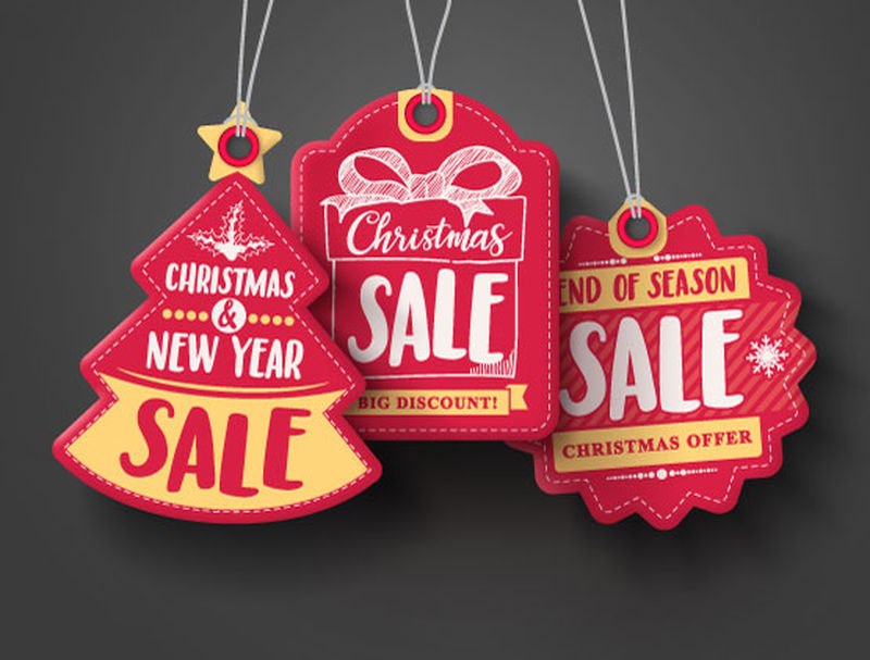 矢量圣诞销售标签