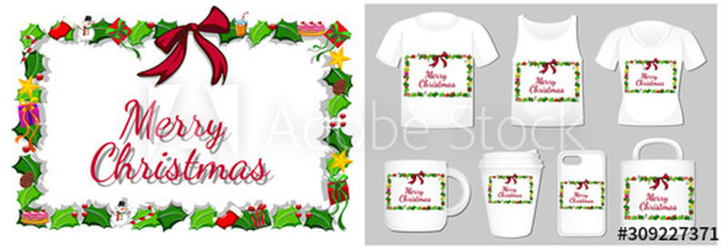 矢量圣诞元素图案装饰