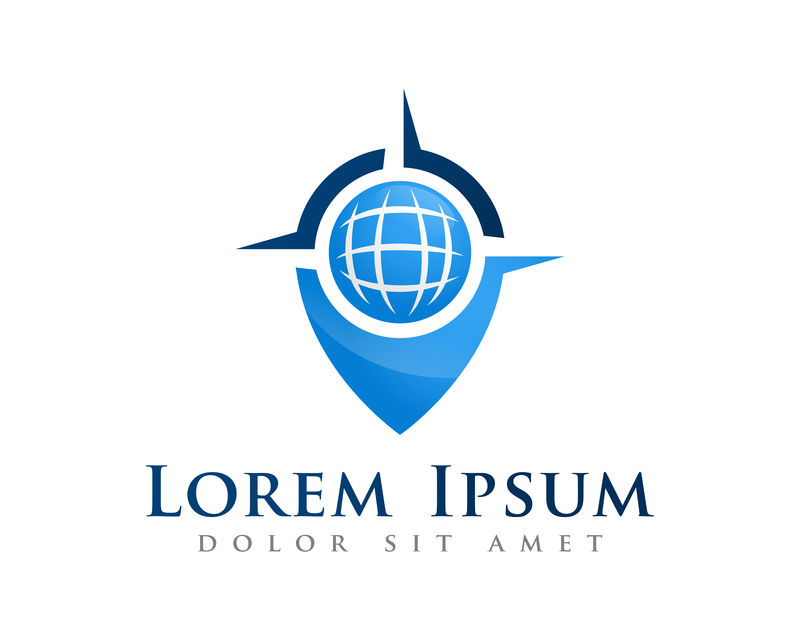 指南针徽标图标矢量徽标导航旅行探索独立插图