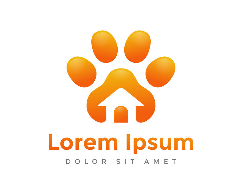 宠物猫狗诊所店采用矢量标识设计模板