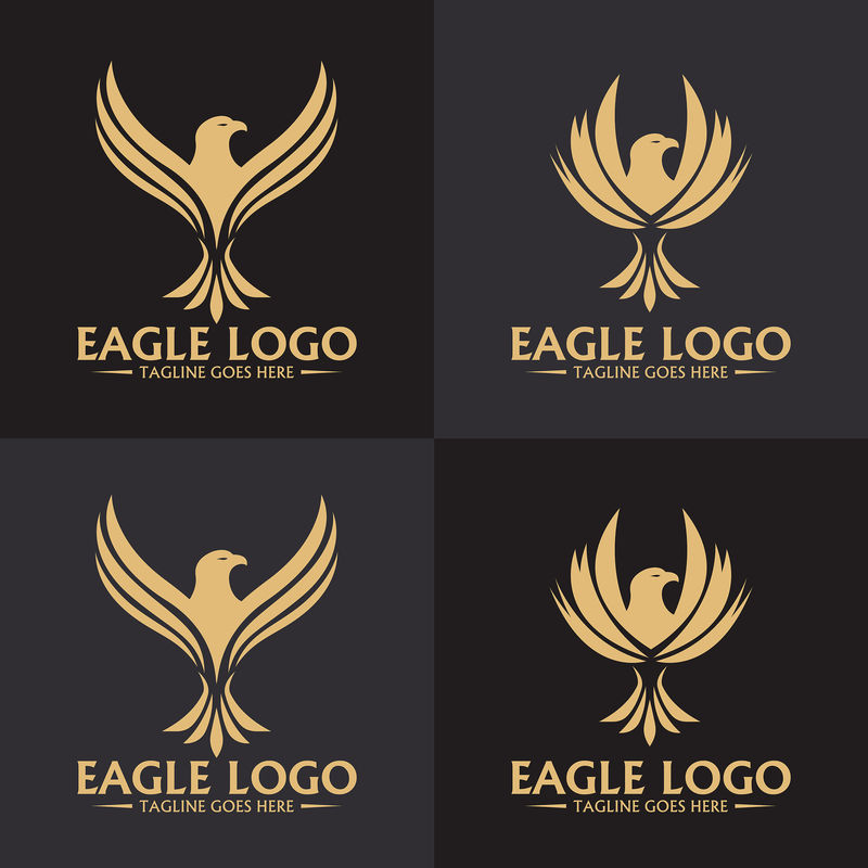 鹰标志设计模板-矢量插图