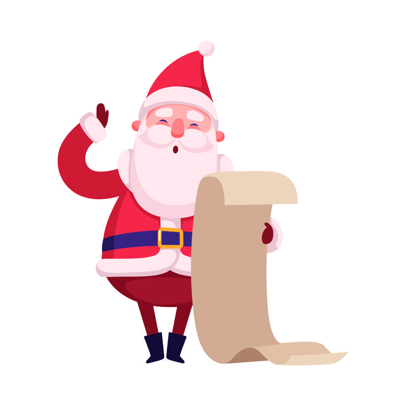 圣诞老人跳起来-在白色的背景上挥手-新年