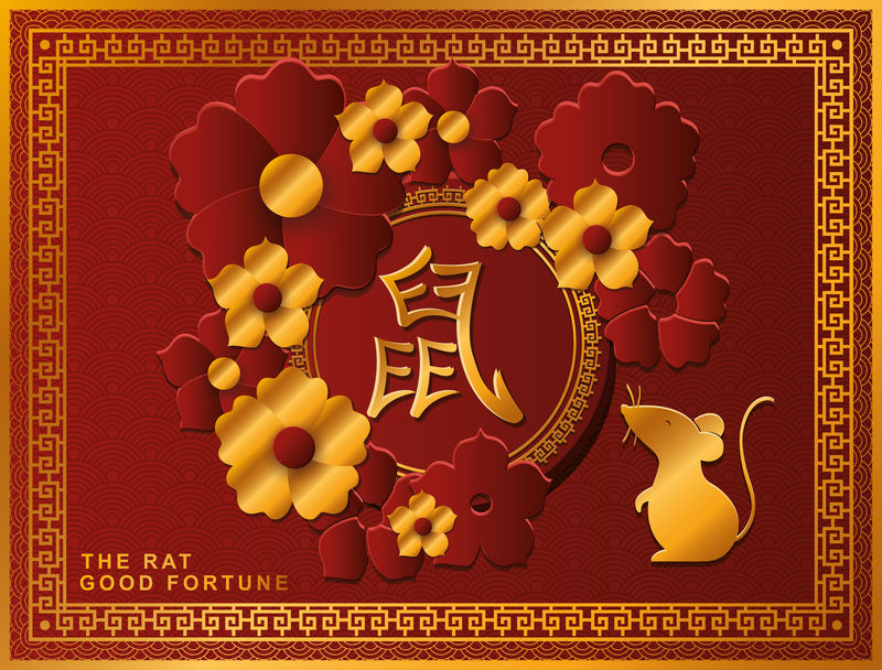 中国新年快乐矢量设计