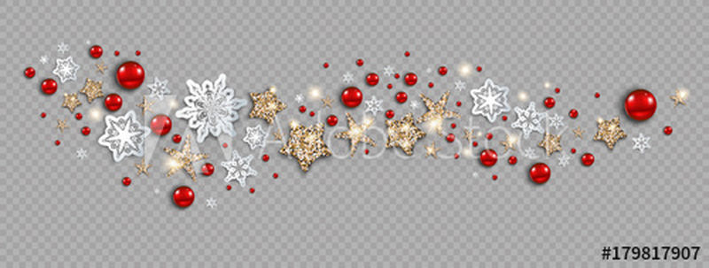 带星星、雪花和球的豪华装饰-寒假请柬-为横幅-广告-传单-卡片-问候-邀请等模板圣诞波