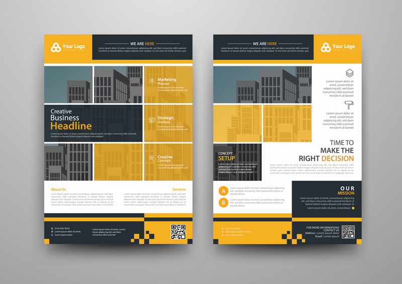 黄色和白色元素-用于幻灯片背景信息图形-演示文稿模板-用于商业年报、传单、企业营销、传单、广告、宣传册、现代风格