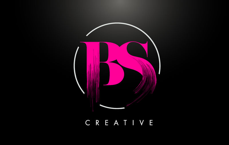 粉色BS笔划字母标志设计。粉色油漆标识删除器