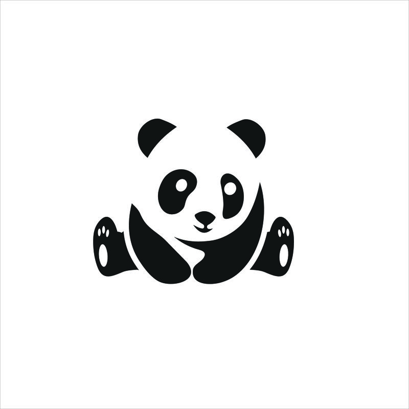 熊猫轮廓简笔画图片