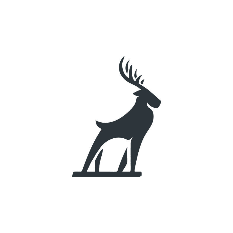 驯鹿偶像-来自圣诞系列的驯鹿设计理念-白色背景上的简单元素矢量图
