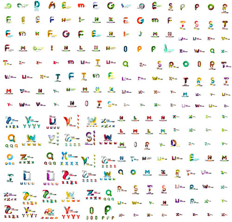 一套超大的geomeric字体公司标志-企业品牌设计要素