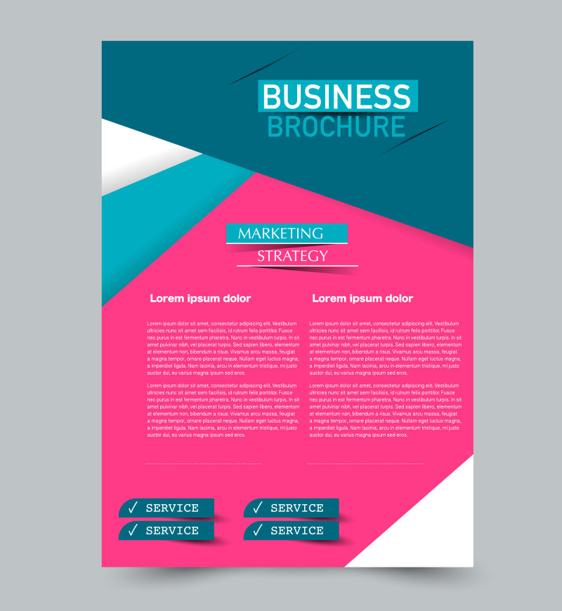 蓝色和粉色矢量传单模板抽象小册子背景设计囚犯年度报告塔特福商业教育广告