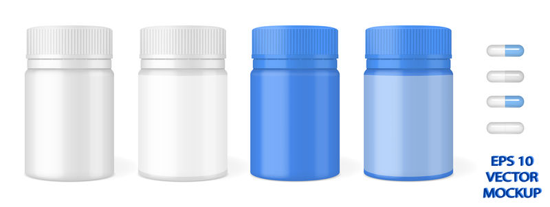 药片和有光泽的药片塑料包装矢量