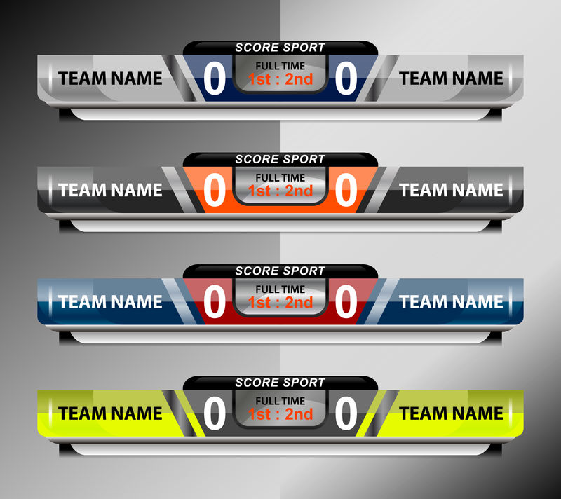 足球和足球矢量的记分板运动模板