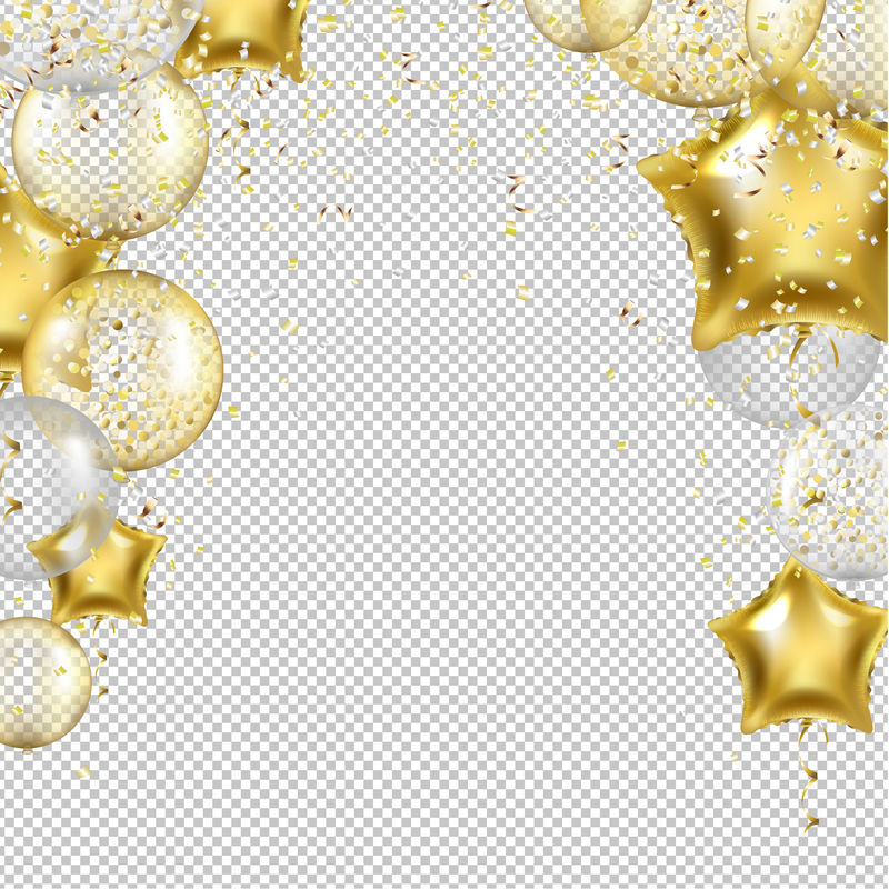 带有金星气球矢量的生日背景