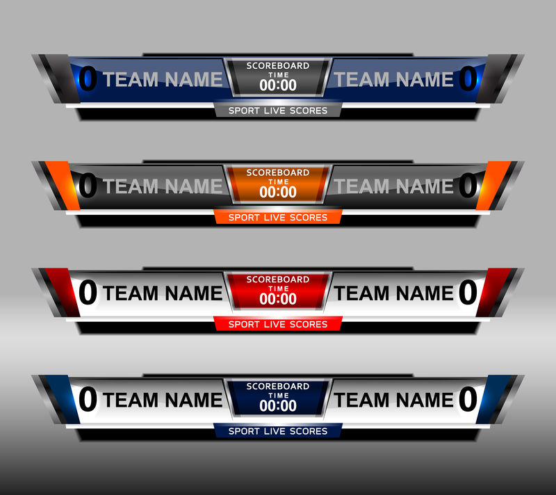 足球和足球矢量的记分板运动模板