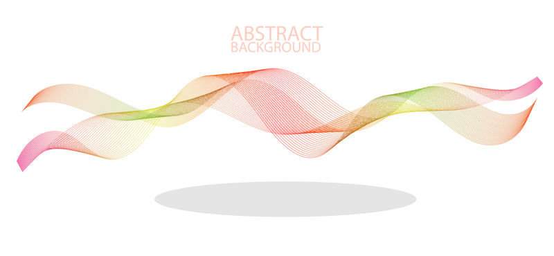 黑色背景矢量上孤立的彩色波浪线的提取