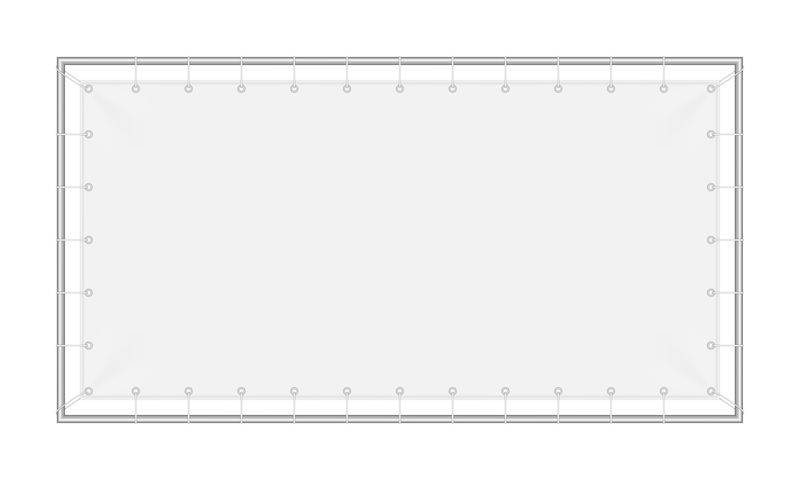 矩形织物横幅带金属框架矢量