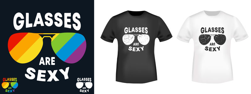 眼镜是性感T恤印花T恤贴花矢量