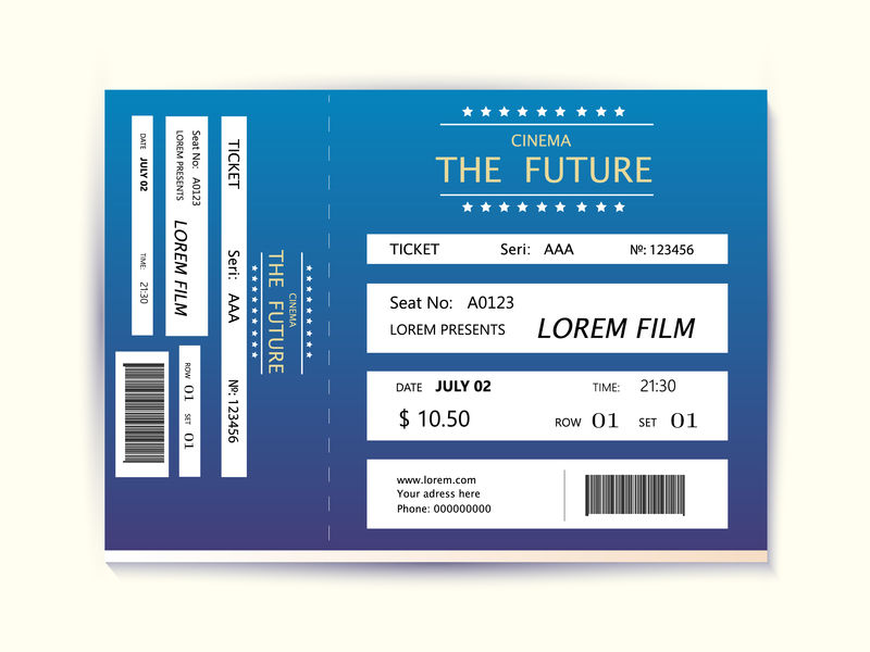 电影票卡现代元素矢量