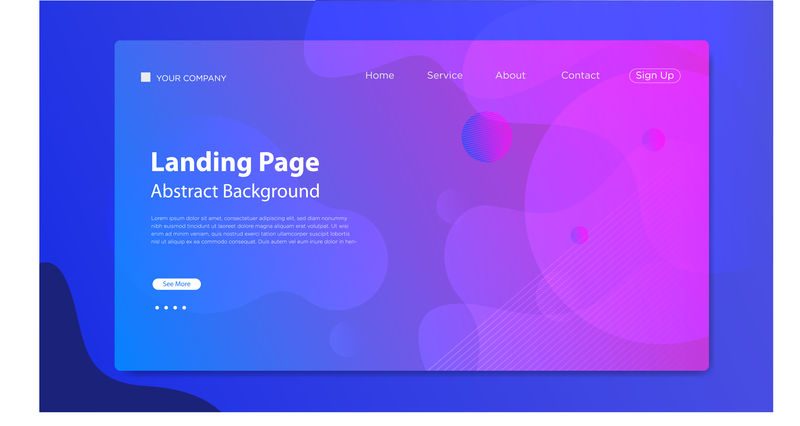 带流体形状合成矢量的网站登录页