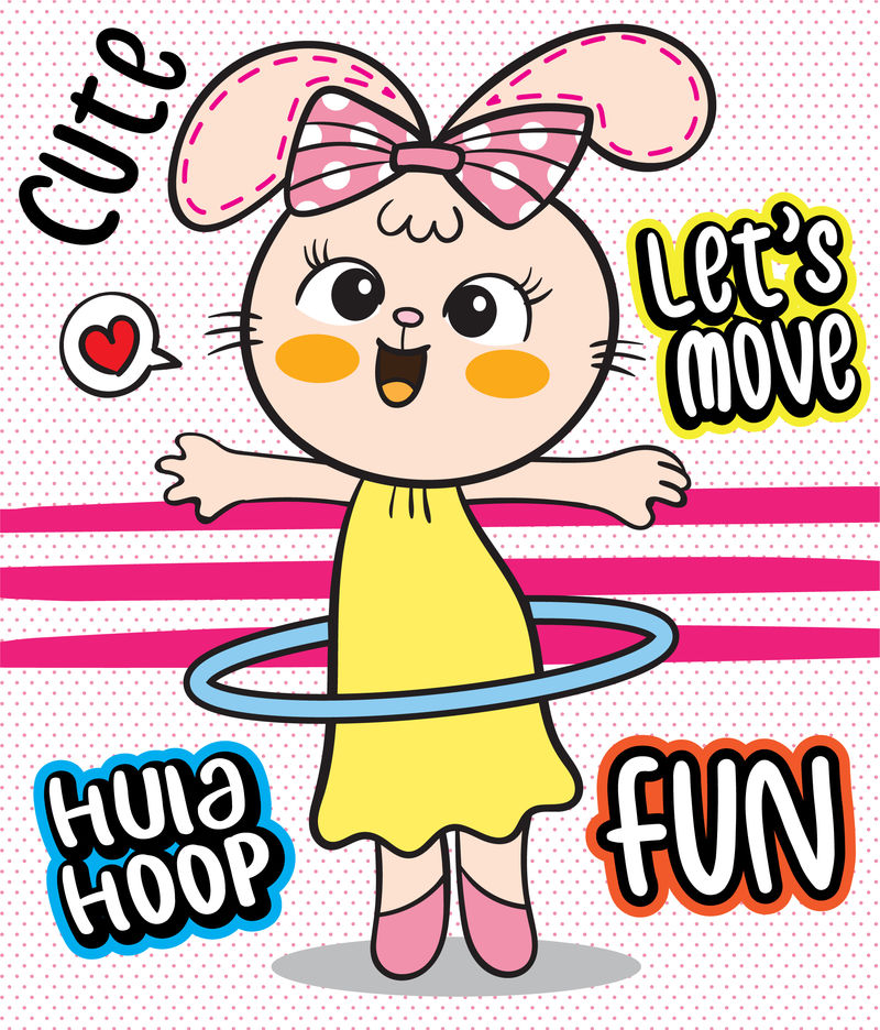 可爱的小兔子卡通矢量