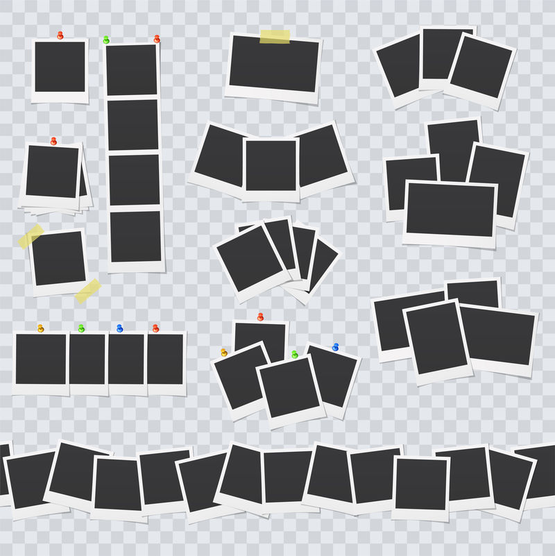 用胶带和针矢量连接的空白相框