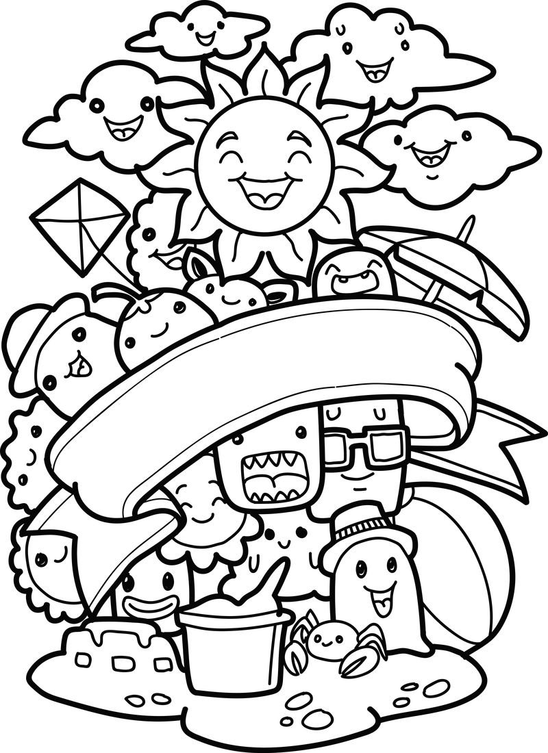 涂鸦式矢量可爱怪物系列