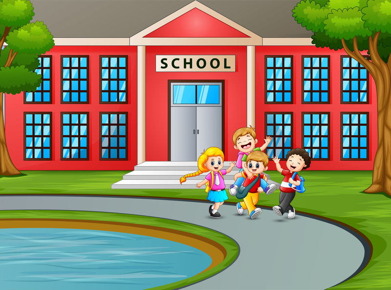 学生放学回家向量